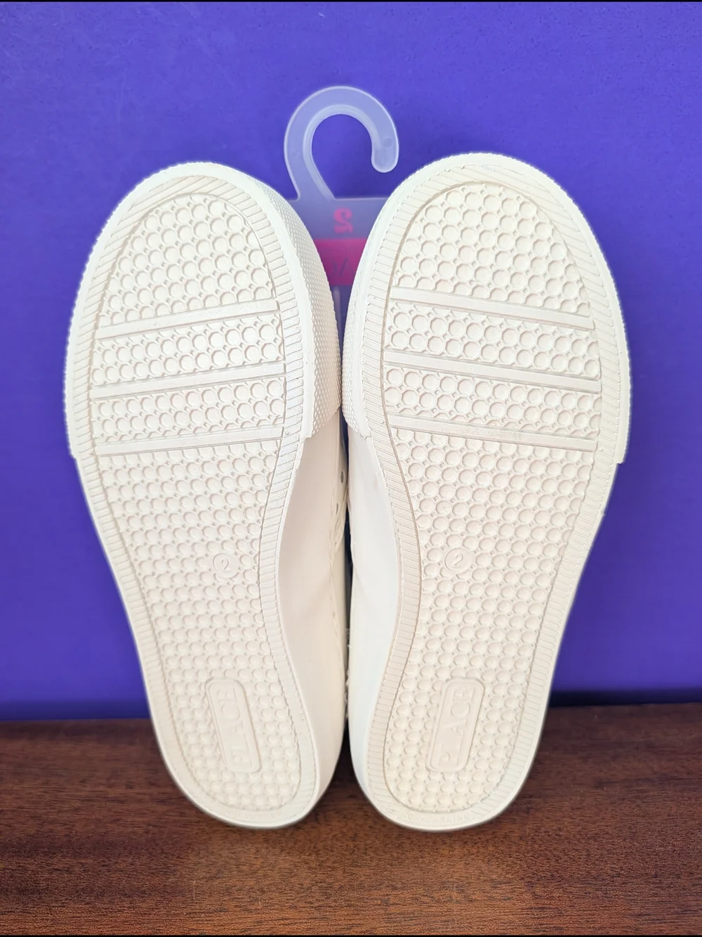 The Children's Place Girls' Size 2 White Slip-On Glitter Sneakers NWT